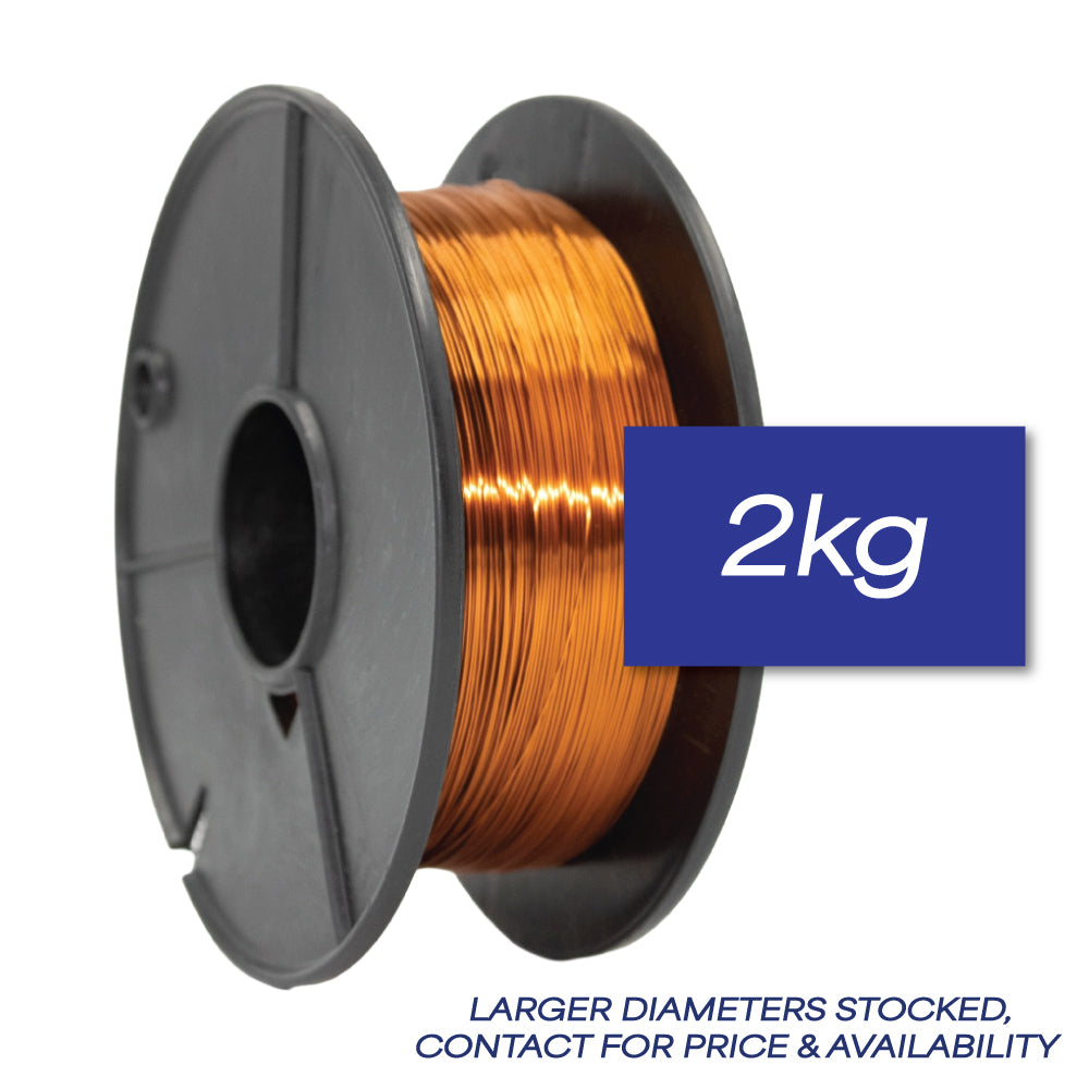 Enamelled copper winding wire on 2kg spool – high-purity insulated wire for transformers, motors, solenoids, and electrical coils