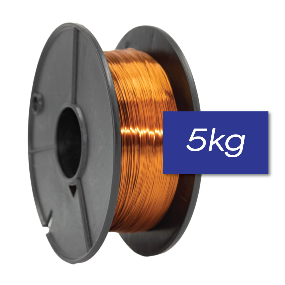 Enamelled copper winding wire on 5kg spool – durable enamelled copper for electrical coils, transformers, solenoids, and motor windings