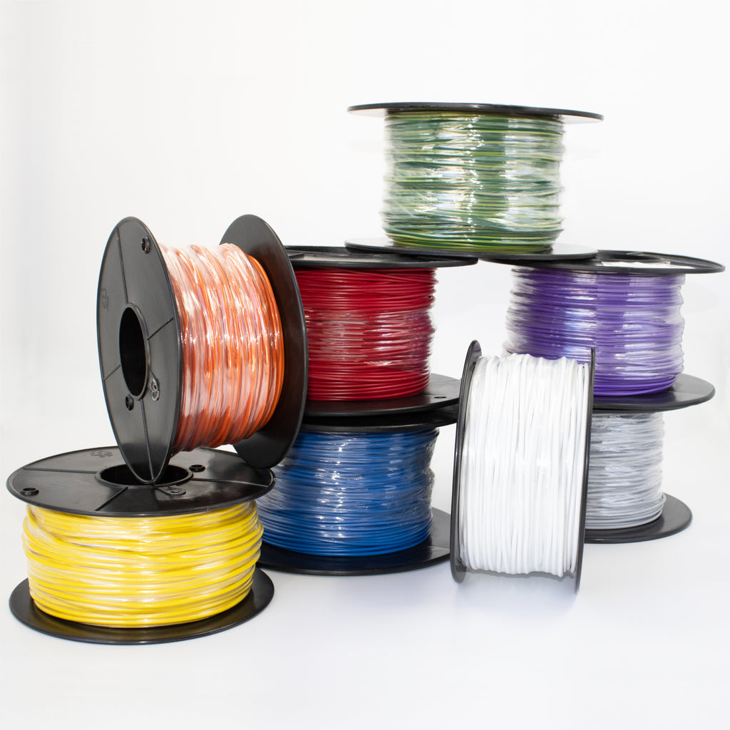 PVC, silicone, and submersible electrical insulation cables on spools – including speaker wire, silicon glass braided, and flexible single core cables for industrial and motor rewinding applications
