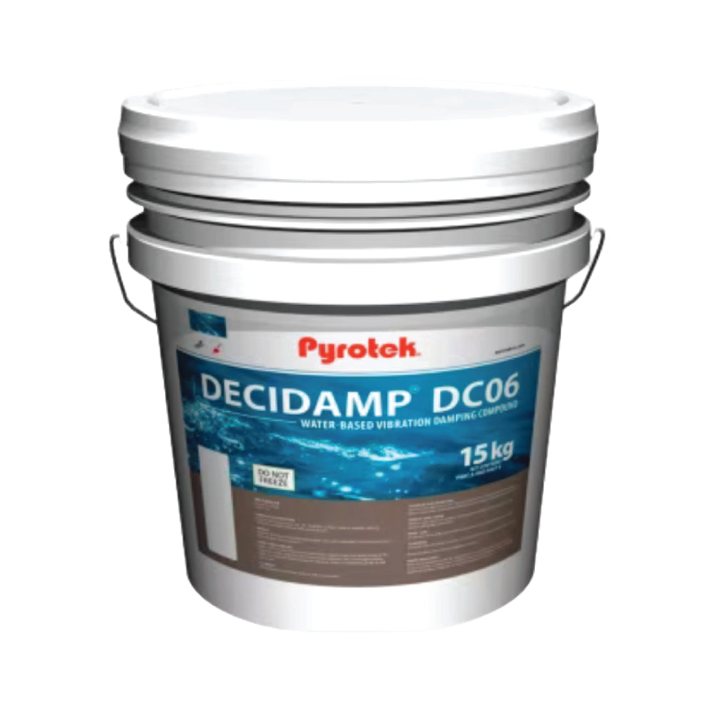 Decidamp DC06 two-component constrained layer damping compound – Part A 20 kg pail and Part B 5 kg tin for marine, rail, and industrial vibration control