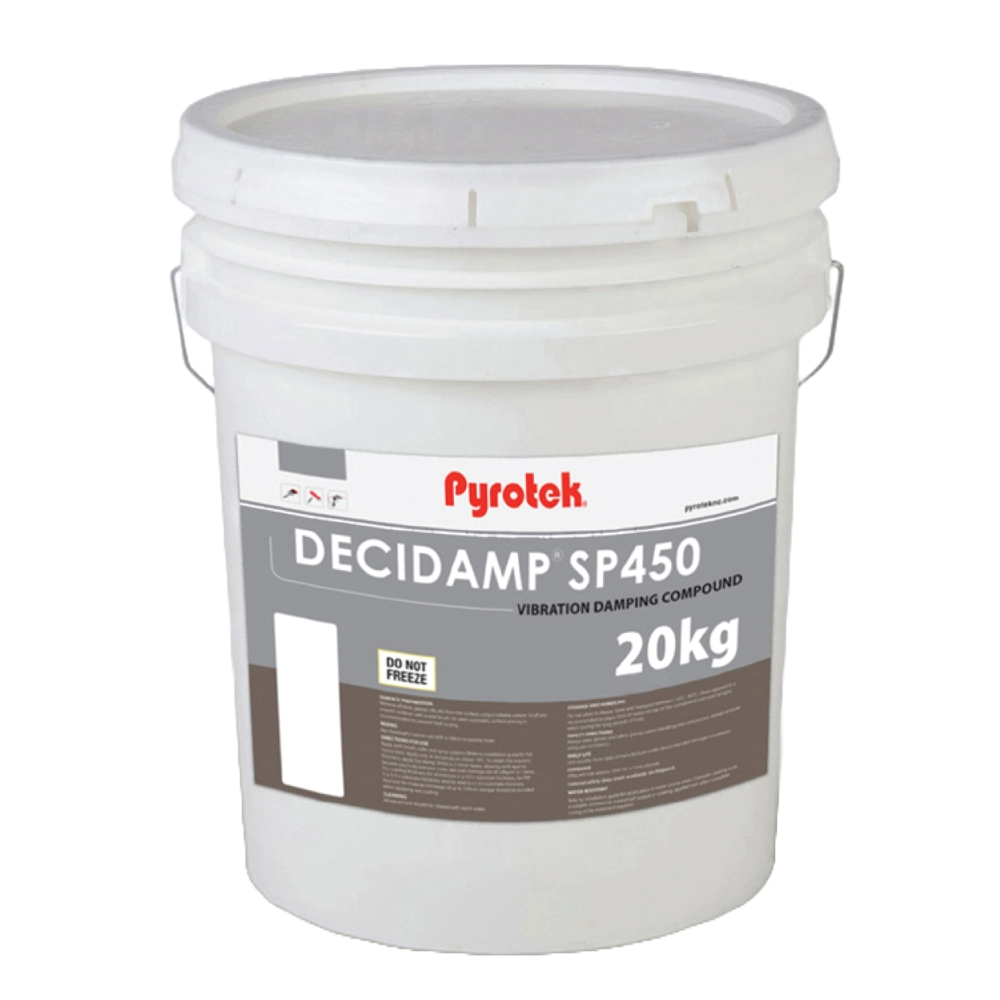 Decidamp SP450 water-based vibration damping compound – 20kg pail for rail and transport use