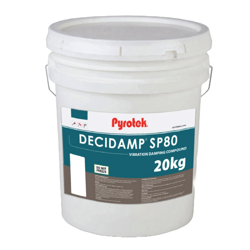 Decidamp SP80 water-based vibration damping compound – 20kg pail for building and industrial use