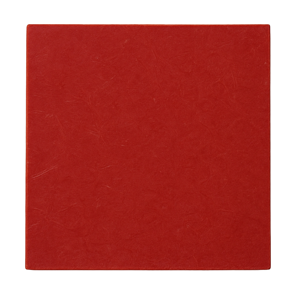 Bright red GPO3 glass rigid laminate sheet displayed on a pale grey background, showing its smooth, fibreglass-reinforced surface ideal for electrical insulation applications.