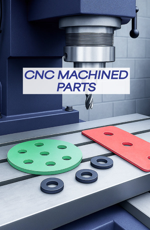 CNC machined rigid laminate thermal parts collection - precision thermal discs, gaskets, and insulation components for industrial applications